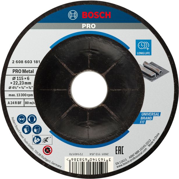 REZALNA PLOŠČA ZA JEKLO BOSCH 115 X 6 X 22.23 MM