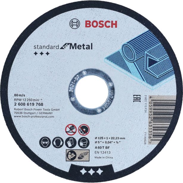 REZALNA PLOŠČA ZA JEKLO BOSCH 125 MM. 22.23 MM