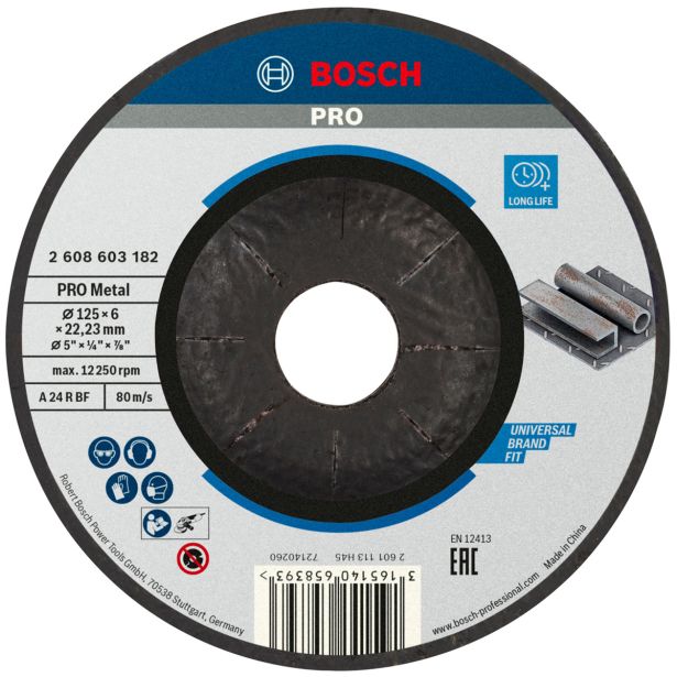 REZALNA PLOŠČA ZA JEKLO BOSCH 125 X 6 X 22.23 MM
