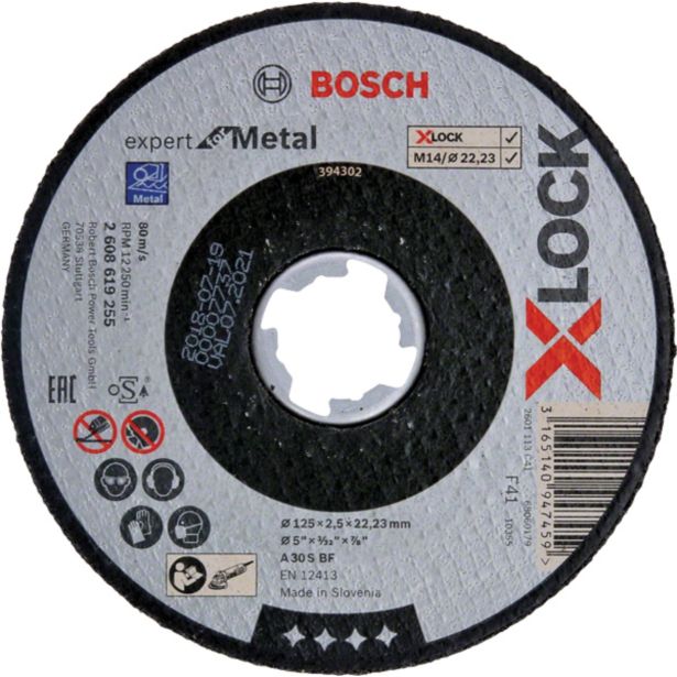 REZALNA PLOŠČA X-LOCK EXPERT FOR METAL 125X2.5X22.23MM, RAVNA