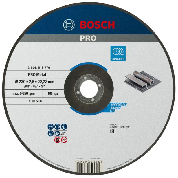 REZALNA PLOŠČA ZA JEKLO BOSCH 230 X 2.5 X 22.23 MM