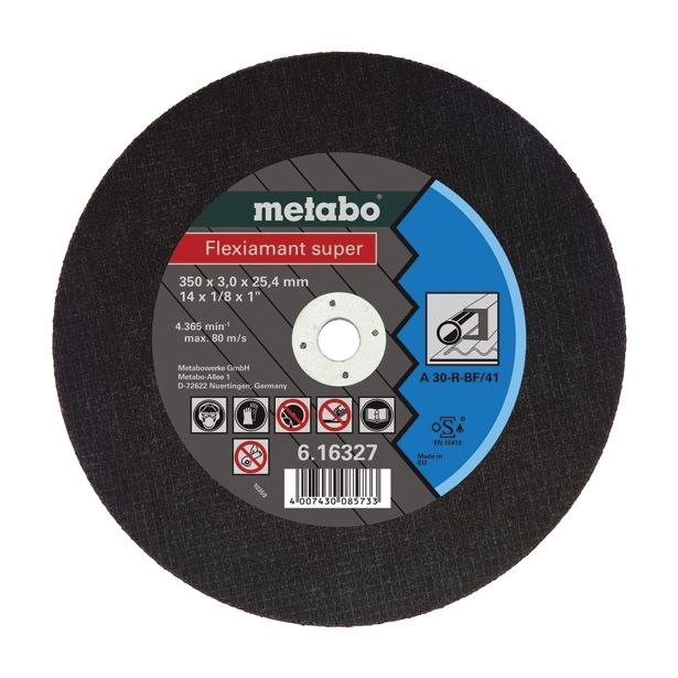REZALNA PLOŠČA ZA JEKLO METABO 350X3X25.4 MM
