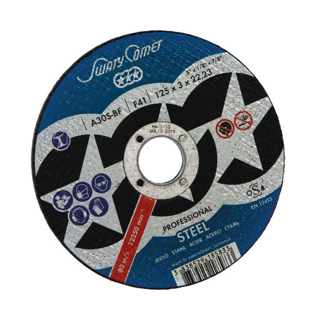REZALNA PLOŠČA ZA JEKLO SWATYCOMET-P 125X3X22.23 MM A30S-BF