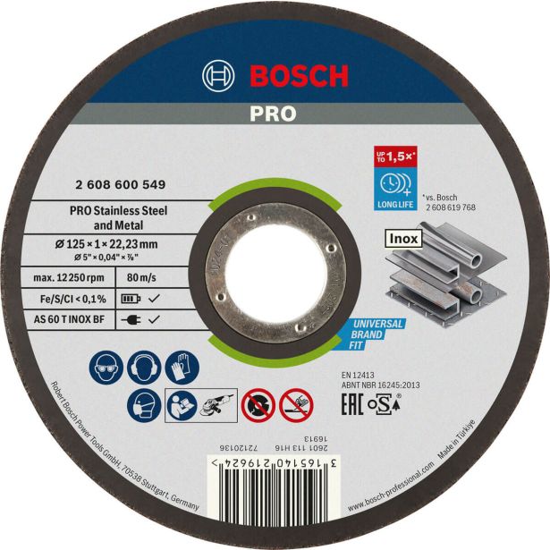 REZALNA PLOŠČA ZA RF BOSCH 125 X 1 X 22.23 MM