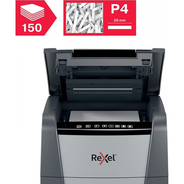 UNIČEVALNIK PAPIRJA REXEL AUTO+ 150X 4X28/P4 OPTIMUM 2020150XEU