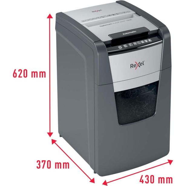 UNIČEVALNIK PAPIRJA REXEL AUTO+ 150X 4X28/P4 OPTIMUM 2020150XEU
