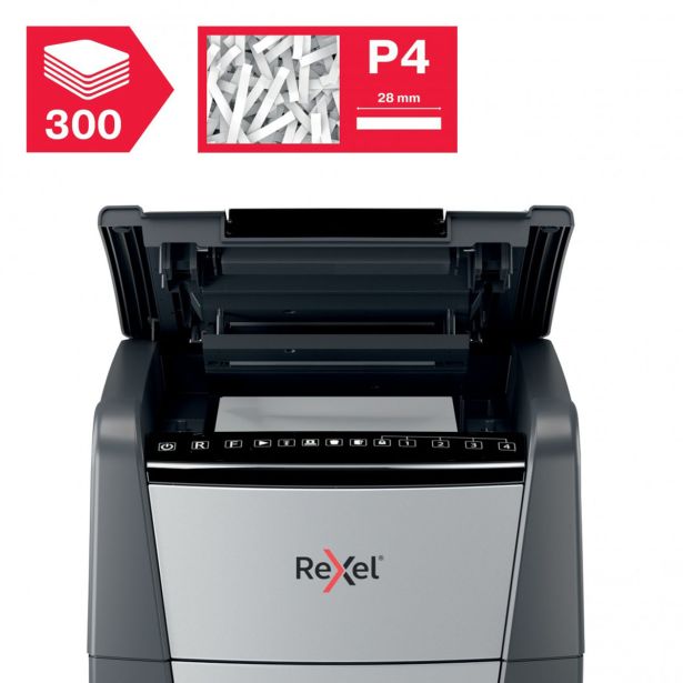 UNIČEVALNIK PAPIRJA REXEL AUTO+ 300X 4X25/P4 OPTIMUM 2020300XEU