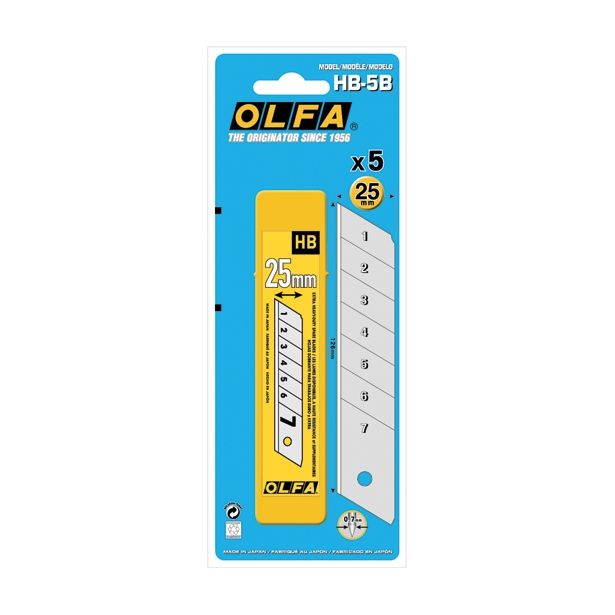 REZILO NOŽA ZA LEPENKO OLFA 25 MM 5 KOS HB-5B