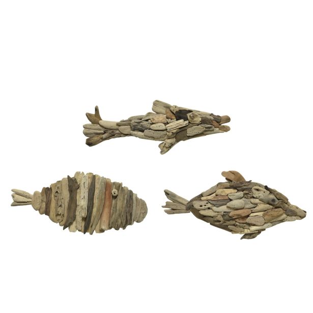 DEKORACIJA DECORIS RIBA LESENA 28X17X39 CM