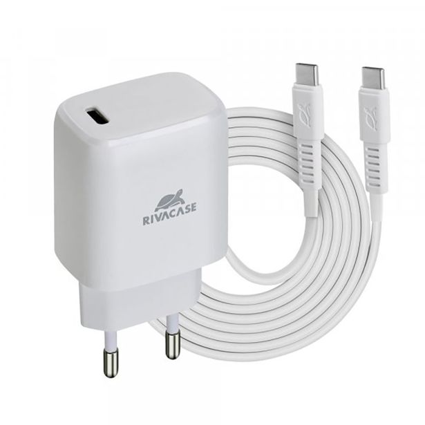 RIVACASE HIŠNI POLNILEC PS4191 WD4 QUICK CHARGE 20W VHOD TYPE C S KABLOM TYPE C - ORIGINAL (EU BLISTER) BEL