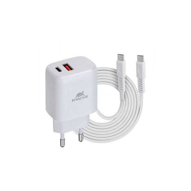RIVACASE HIŠNI POLNILEC PS4192 WD4 QUICK CHARGE 20W VHOD TYPE C IN USB, TER S KABLOM TYPE C - ORIGINAL (EU BLISTER) BEL