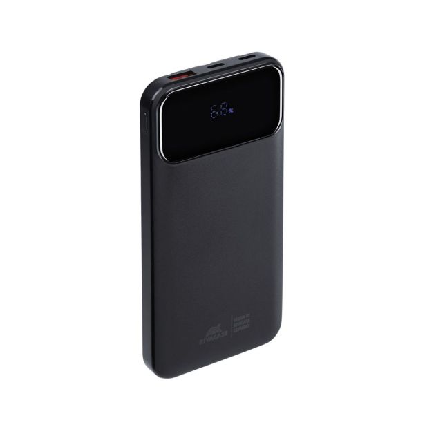 RIVACASE PRENOSNA BATERIJA/POWERBANK VA2211 10.000 MAH 22,5W, Z LCD EKRANOM IN 3X PODATKOVNI KABLI (TYPEC, LIGHTNING, USB-A)