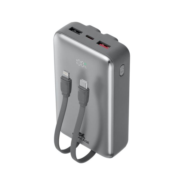 RIVACASE PRENOSNA BATERIJA/POWERBANK VA2612 20.000 MAH 30W, Z LCD EKRANOM IN 2X PODATKOVNI KABEL (TYPE-C, LIGHTNING)