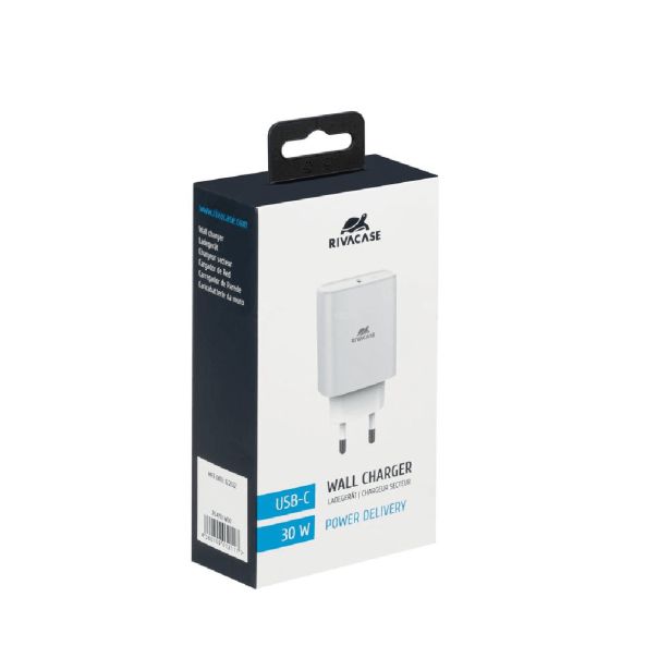 RIVACASE PS4193 W00 HIŠNI ADAPTER POLNILEC 220V QUICK CHARGE 30W VHOD TYPE C PD 3.0 - ORIGINAL (EU BLISTER) BEL