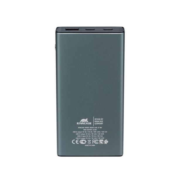 RIVACASE VA1021 QC / PD PRENOSNA BATERIJA POWERBANK 10.000 MAH 22,5W - METAL