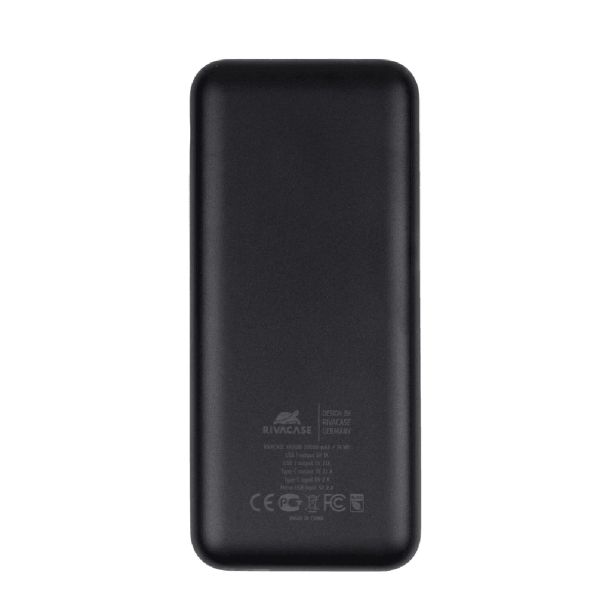 RIVACASE VA2081 ZUNANJA BATERIJA POWERBANK 20.000 MAH 10W - ČRN