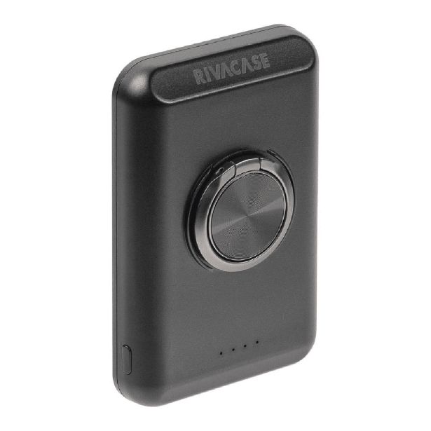 RIVACASE VA2603 MAGSAFE MAGNETIC QC / PD ZUNANJA BATERIJA POWERBANK 5.000 MAH 15W Z DRŽALOM - ČRN