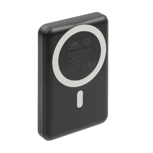RIVACASE VA2604 MAGSAFE MAGNETIC QC / PD ZUNANJA BATERIJA POWERBANK 10.000 MAH 20W S STOJALOM - ČRN