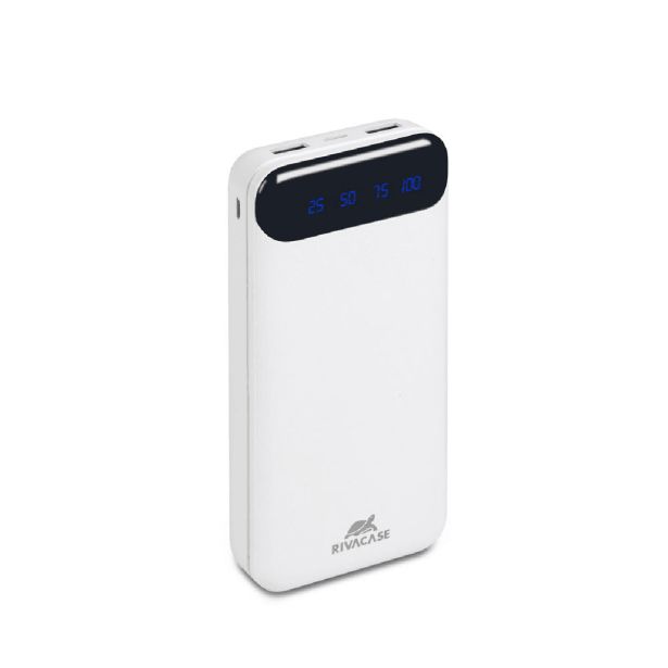 RIVACASE ZUNANJA BATERIJA POWERBANK 20.000 MAH VA2280 Z LCD-JEM BEL
