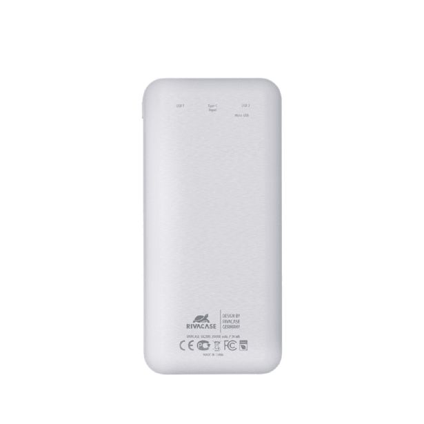RIVACASE ZUNANJA BATERIJA POWERBANK 20.000 MAH VA2280 Z LCD-JEM BEL