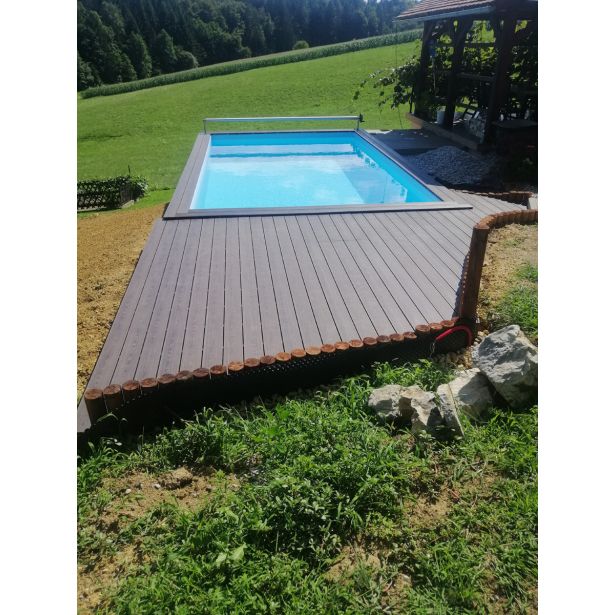 WPC DESKA ZA TERASO RJAVA LES 4000X146X22 MM