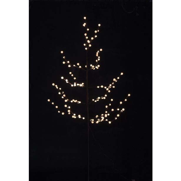 LUČKE MQ RJAVO DREVO 150 CM S KROGLICAMI TOLO BELE