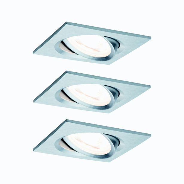 VGRADNI LED REFLEKTOR RL NOVA 3X6.5W GU10, GIB. KVADRATNA, ALU TU/ALU