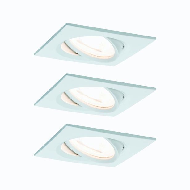 VGRADNI LED REFLEKTOR RL NOVA 3X6.5W GU10, GIB. KVADRATNA, BELA MAT/ALU