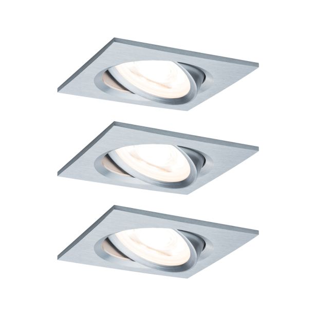 VGRADNI LED REFLEKTOR RL NOVA COIN 3X6.5W GIB. KVADRATNA ALU TU/ALU
