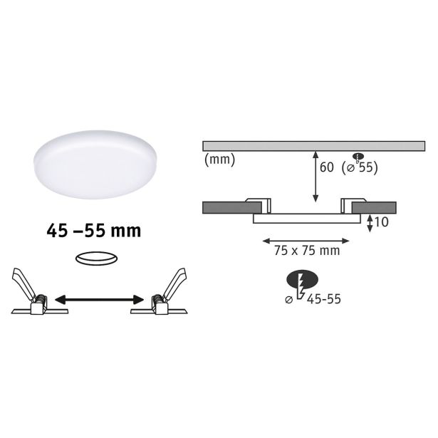 LED PANEL RL VELUNA 4.5W NW FI=75MM IP44