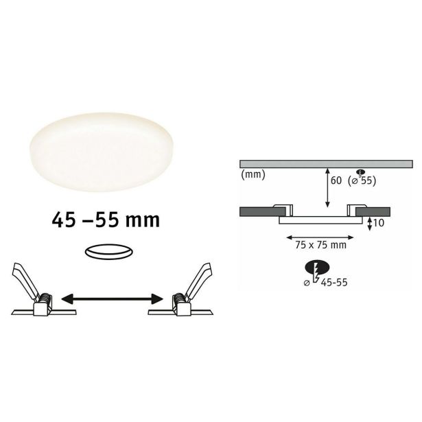 LED PANEL RL VELUNA 4.5W WW FI=75MM IP44
