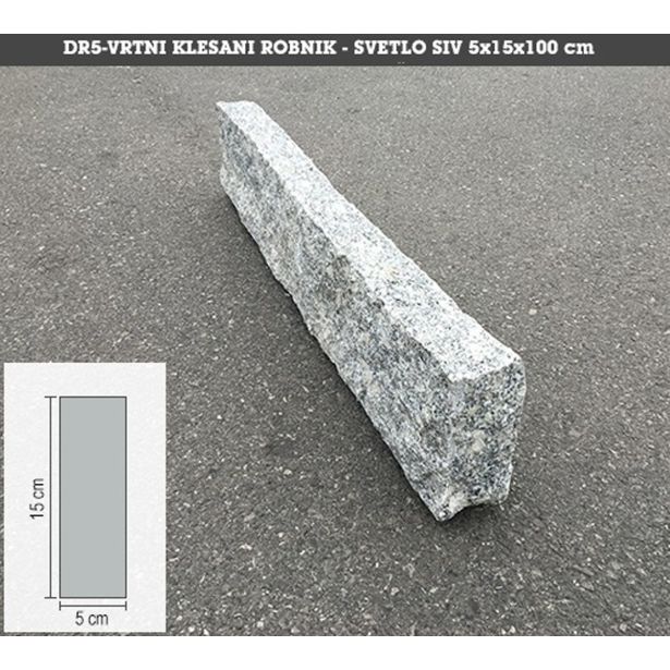 IZDELEK IZ GRANITA ROBNIK 5X15X100CM GRANITNI KLESAN SV. SIV