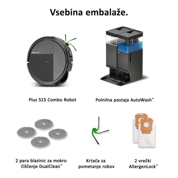 ROBOTSKI SESALNIK IROBOT PLUS 515 COMBO ROBOT + AUTOWASH
