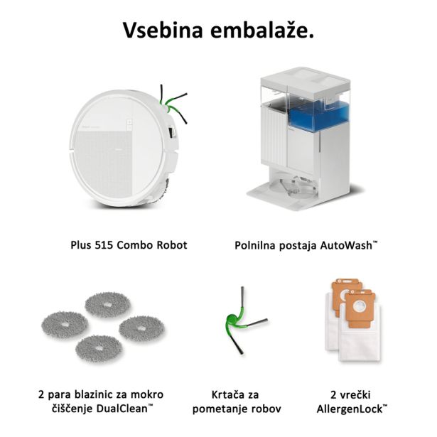 ROBOTSKI SESALNIK IROBOT PLUS 515 COMBO ROBOT + AUTOWASH BEL