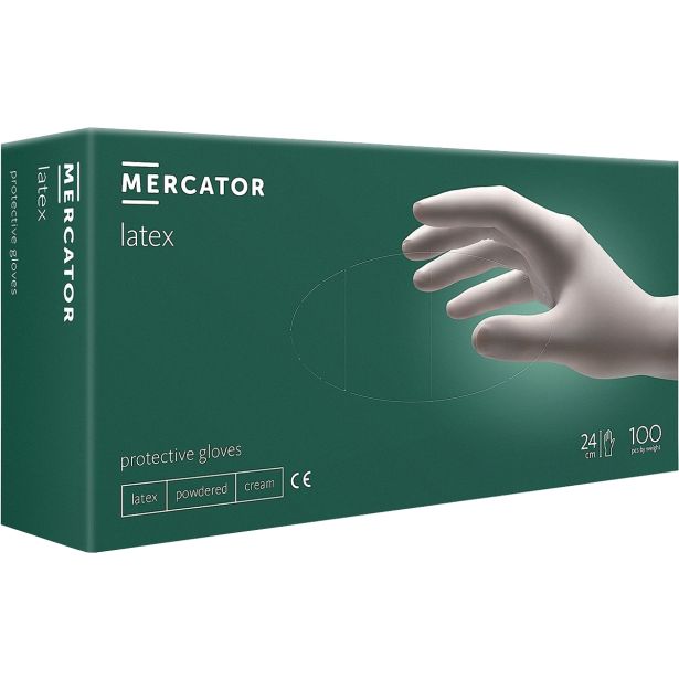 ROKAVICE ZA 1X UPORABO MERCATOR LATEX ŠT.XL BELE BARVE V ZAVITKU = 100KOS