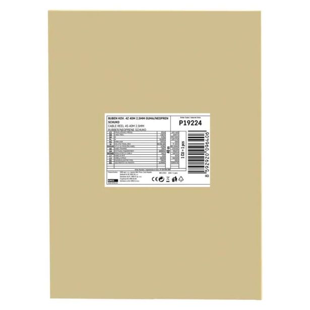 ROLETA - GUMI VODNIK EMOS 40M 230V 4 VTIČNICE, ČRNA