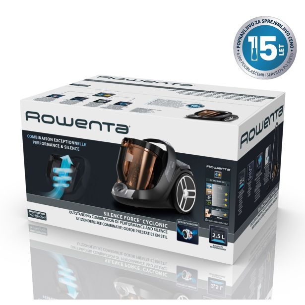 ROWENTA CIKLONSKI SESALNIK SILENCE FORCE MONOCYCLONIC CLASSIC BREZ VREČKE ZA UČINKOVITO IN TIHO SESANJE. RO7212EA
