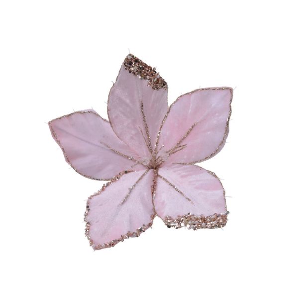 OKRASEK ZA JELKO ROŽA 20CM ROZA 25 LED 2X CR2032