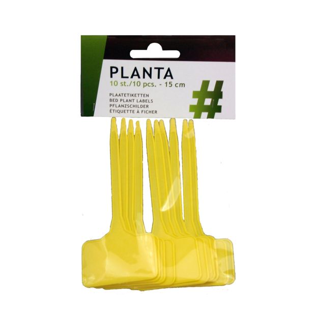 VRTNARSKI PRIPOMOČEK RUMENA TABLICA 10KOM 15CM DOLŽINE