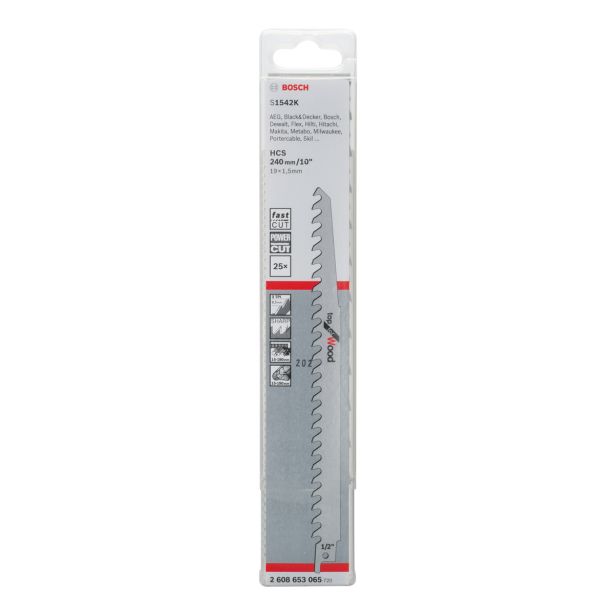 LIST SABLJASTE ŽAGE BOSCH S 1542 K 25-DELNI KOMPLET
