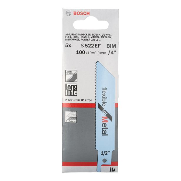 LIST SABLJASTE ŽAGE BOSCH S 522 EF 5-DELNI KOMPLET