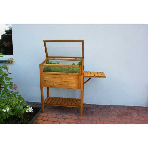 LESENA VISOKA GREDA PATKAR S POKROVOM IN POLICO HRAST 118X39X107 CM