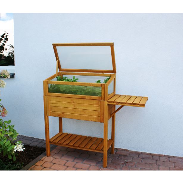 LESENA VISOKA GREDA PATKAR S POKROVOM IN POLICO HRAST 118X39X107 CM