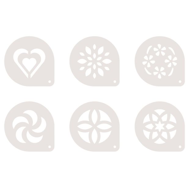 PRIBOR ZA PIJAČE TESCOMA ŠABLONE ZA DEKORIRANJE CAPPUCINA 6/1