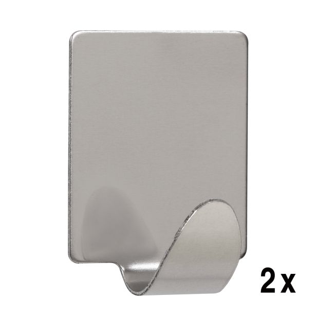 KOVINSKA OBEŠALNA KLJUKA WALTECO SAMOLEPILNA NERJAVNA PRAVOKOTNA