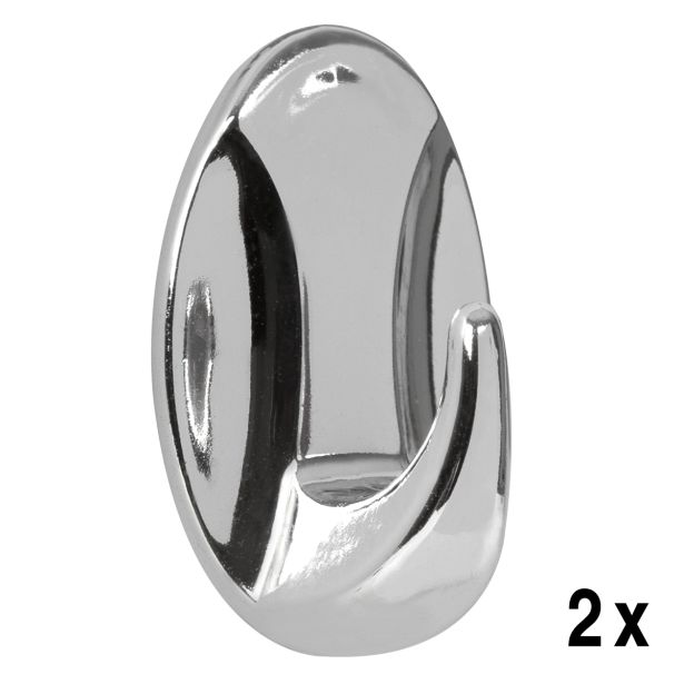 PVC OBEŠALNA KLJUKA WALTECO SAMOLEPILNA PVC KROMIRANA ZAV=2KOS