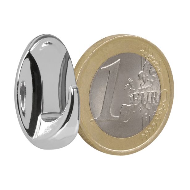 PVC OBEŠALNA KLJUKA WALTECO SAMOLEPILNA PVC KROMIRANA ZAV=2KOS