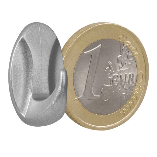 PVC OBEŠALNA KLJUKA WALTECO SAMOLEPILNA PVC KROMIRANA ZAV=2LKOS MAT KROM