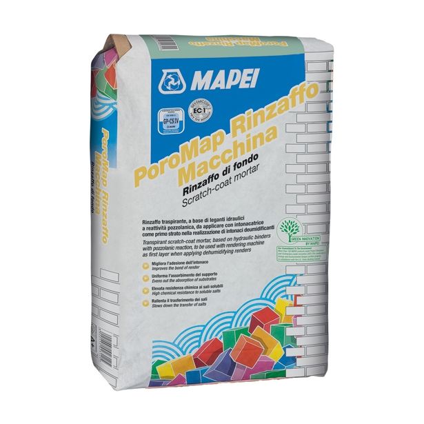 TEMELJNI OBRISK ZA STROJNO GROBO SUŠILNO MALTO 25KG - POROMAP INTONACO RINZAFFO MACCHINA