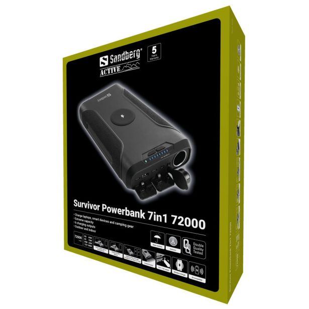 SANDBERG BATERIJA POWERBANK, 7-V-1, 72.000 SURVIVOR